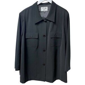 LE SUIT II Shirt Jacket Plus Size 24W Black Blazer Womens Top